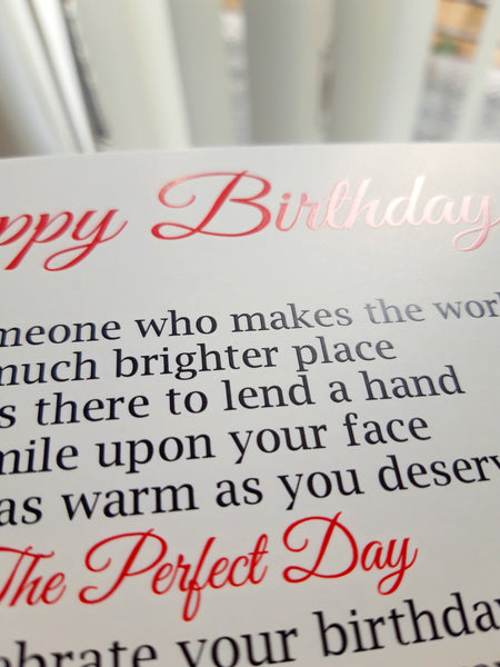 Birthday Card - Poem cards for friend, neighbour, work colleague