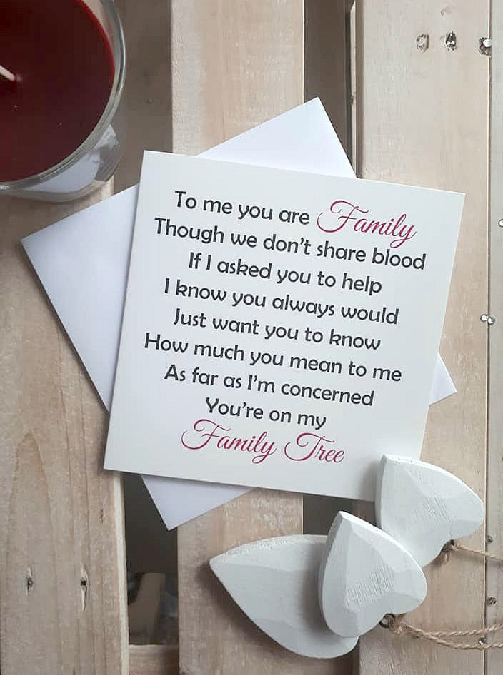 Friend Card - Friend like family card – Unique Word Designs