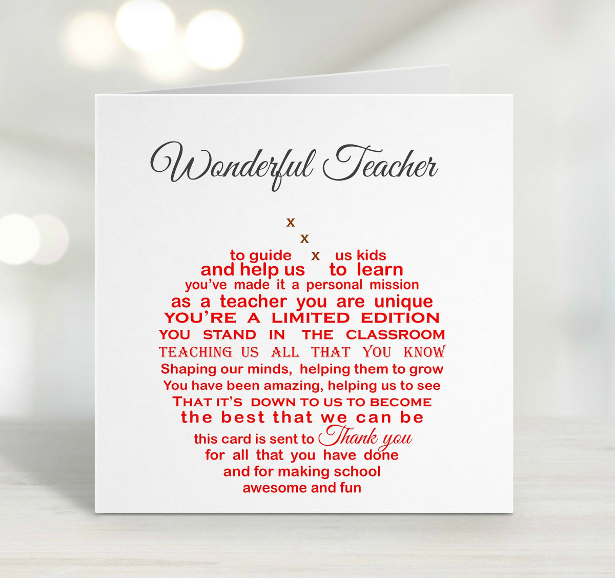 Nursery and School Cards - Unique Word Designs