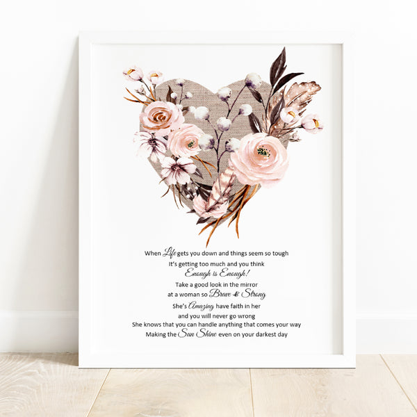 Inspirational print for an Amazing Woman 10x8