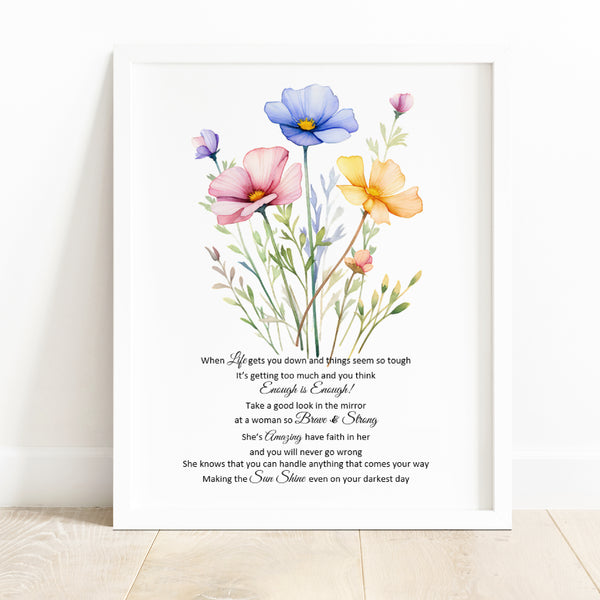 Inspirational print for an Amazing Woman 10x8