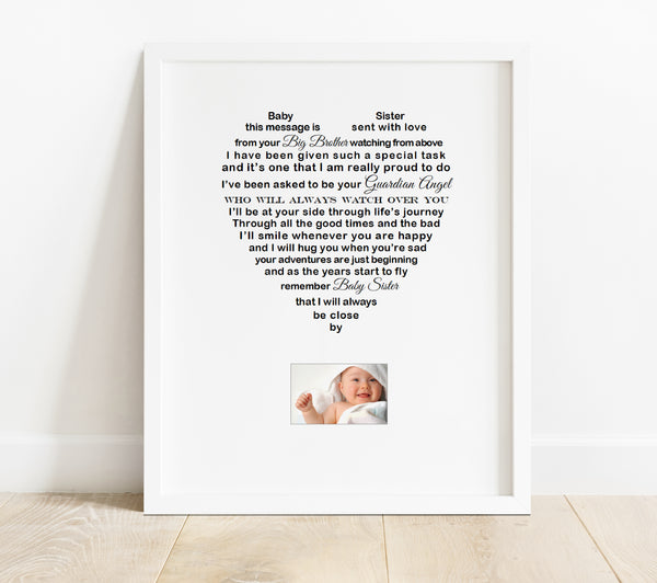 Letter from Heaven - Poem print from Angel Baby to Rainbow Baby