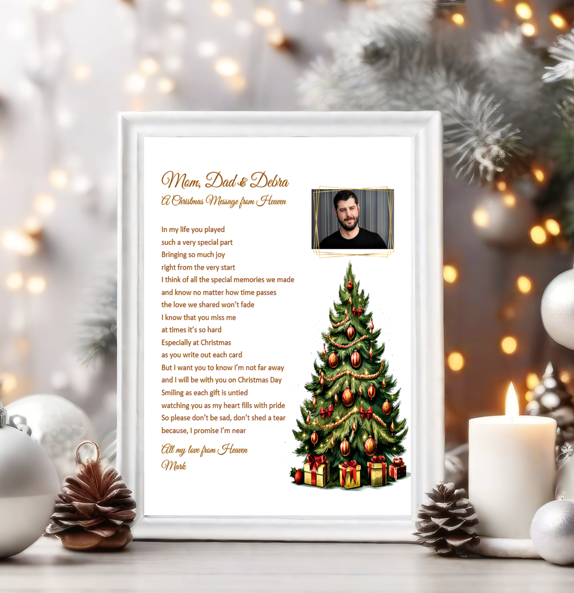 Letter from Heaven at Christmas - Heavenly wish from someone special