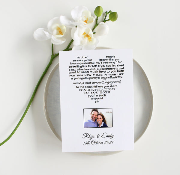 Engagement Gift for Couple - Personalised Poem Print Keepsake