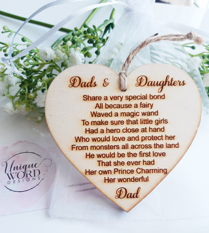 Wooden Heart - Dads and Daughter poem