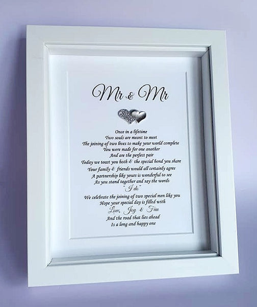Gay Wedding Gift - Mr and Mr Same Sex Wedding Gift