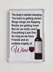 Fridge Magnet - Friends and Wine  3 for £10