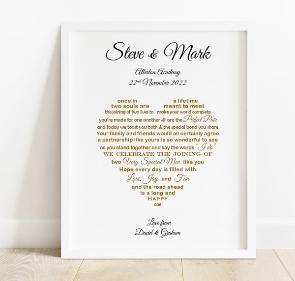 Gay Wedding Gift - Mr and Mr Same Sex Wedding Gift