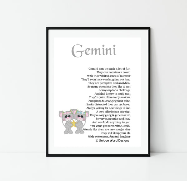 Star Sign Poem Print - Special offer