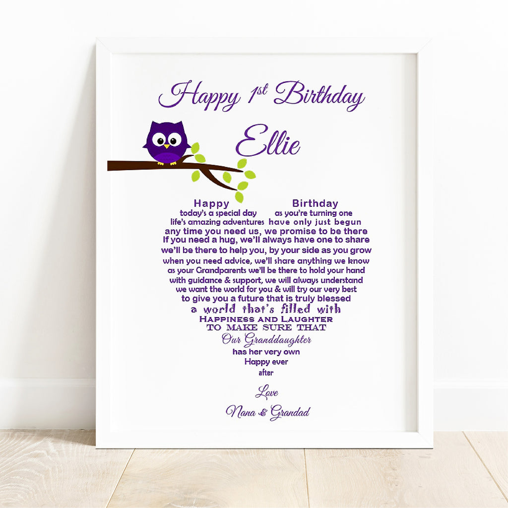 1st Birthday Gift Daughter First Birthday Granddaughter Keepsake