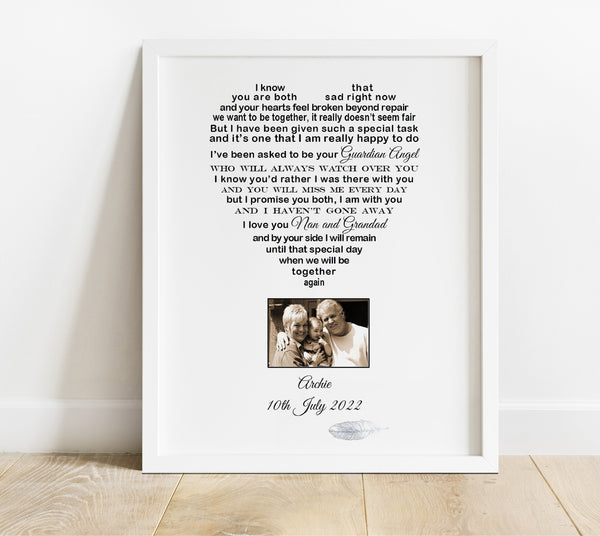 Letter from Heaven - Poem print from Angel Baby to Rainbow Baby