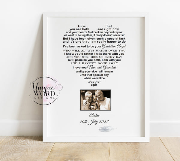 Letter from Heaven - Poem print from Angel Baby to Rainbow Baby