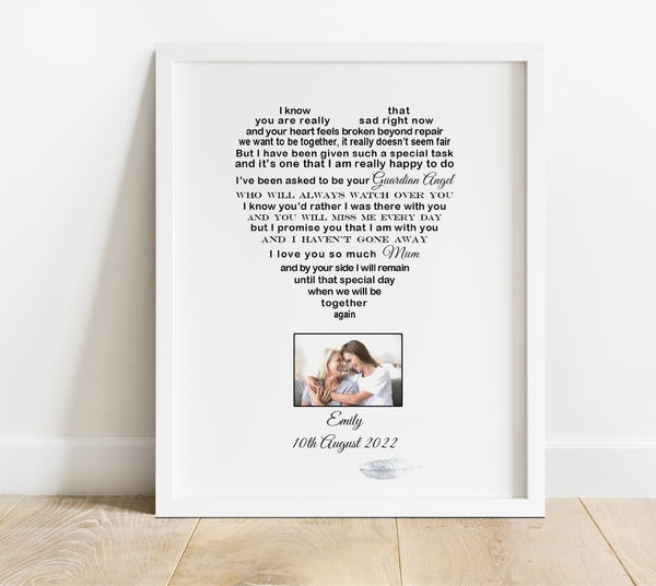 Letter from Heaven - Poem print from Angel Baby to Rainbow Baby