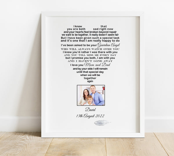 Letter from Heaven - Poem print from Angel Baby to Rainbow Baby