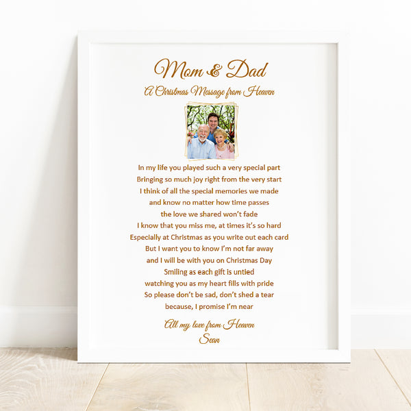 Letter from Heaven at Christmas - Heavenly wish from someone special