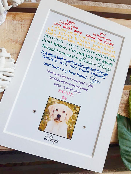 Pet loss Gift - Personalised Rainbow Poem print