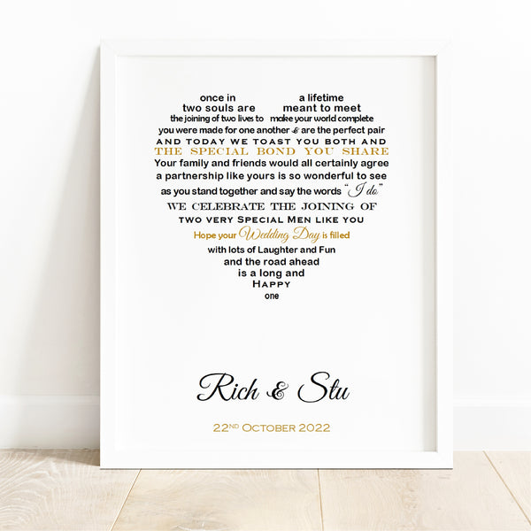 Gay Wedding Gift - Mr and Mr Same Sex Wedding Gift