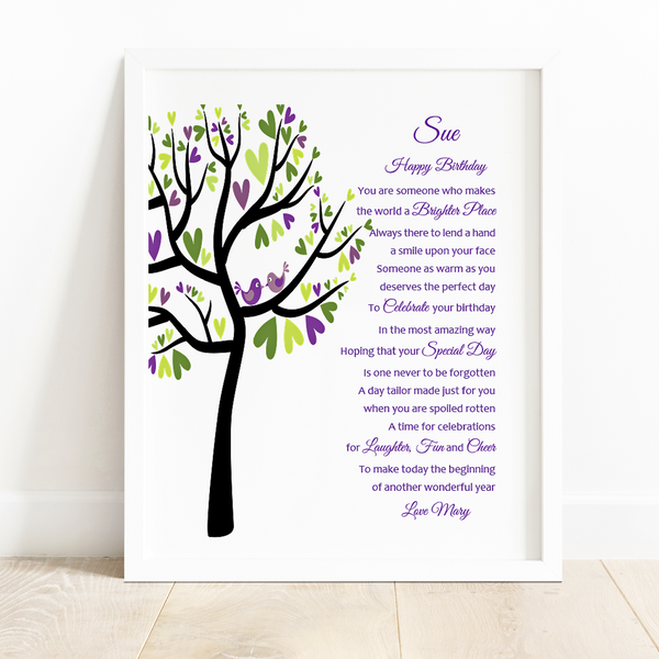 Birthday Gift -  Unique Poem Print for Someone Special