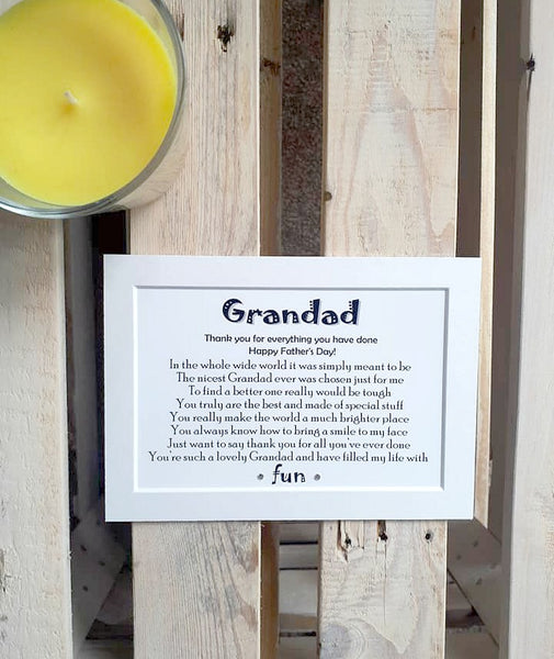 Dad Gift -  Personalised Poem Print
