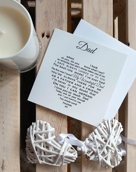 Dad Card - Fathers Day Card - Dad Birthday, Christmas Poem Card