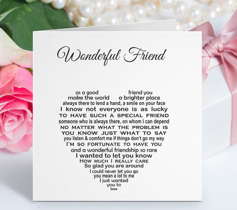 Friend Card - Sentimental Poem - Missing You - Birthday