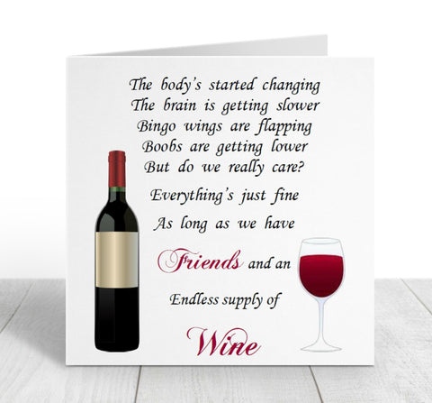 Friend Card - Friends and Wine