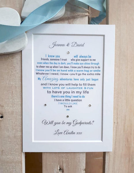 Will you be my Godparents - Christening request