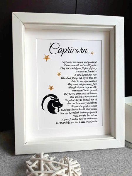 Zodiac Star Sign Gift - Pisces Horoscope Print - February March Birthday