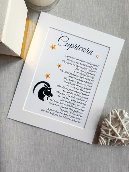 Zodiac Star Sign Gift - Pisces Horoscope Print - February March Birthday