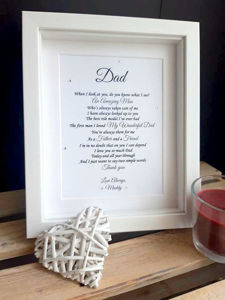 Dad Gift -  Dad Personalised Poem Print