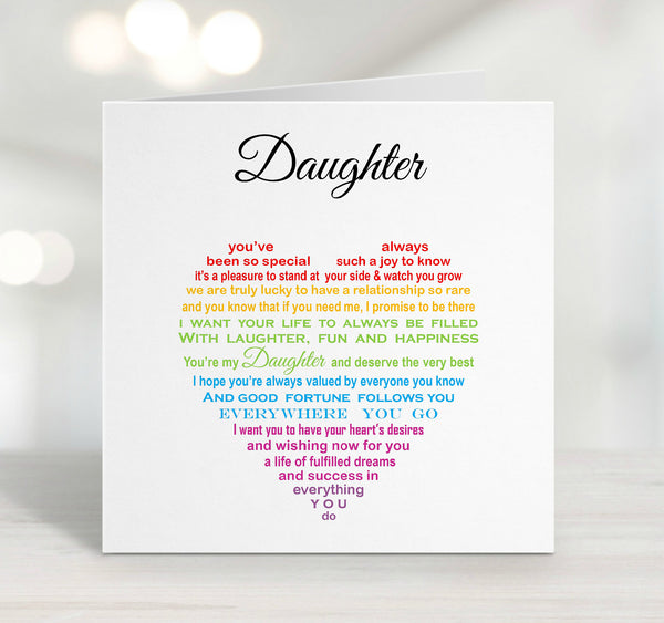 Daughter Card - Daughter Birthday, Graduation or Christmas Card