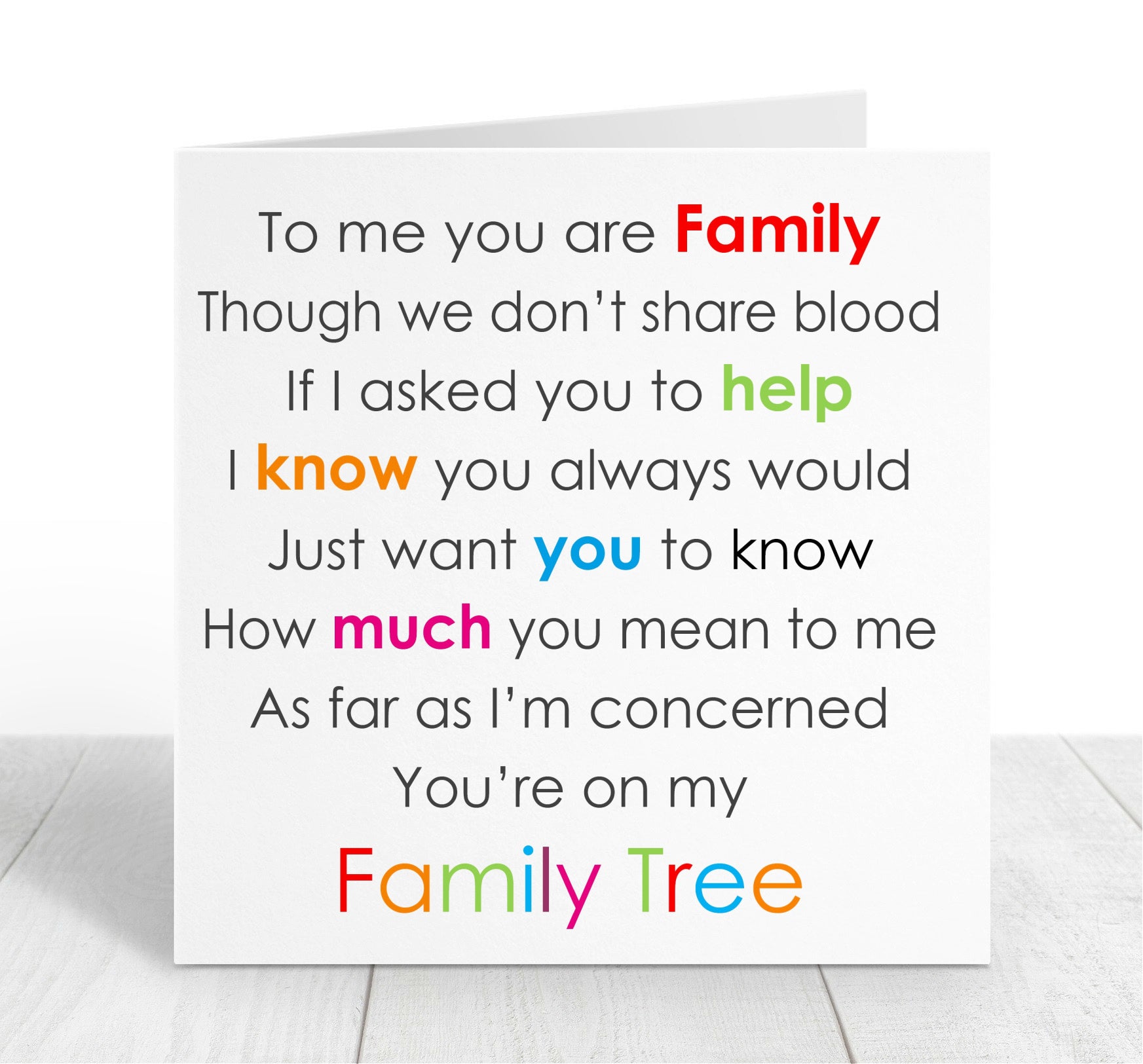 Friend Card - Friend like family card – Unique Word Designs