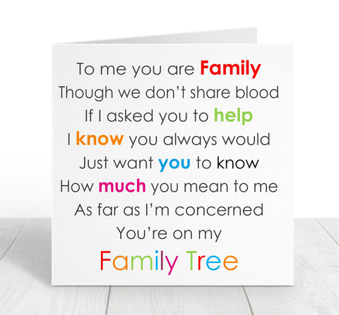 Friend Card - Friend like family card