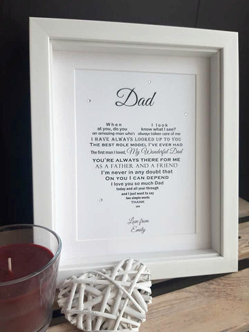 Dad Gift -  Dad Personalised Poem Print