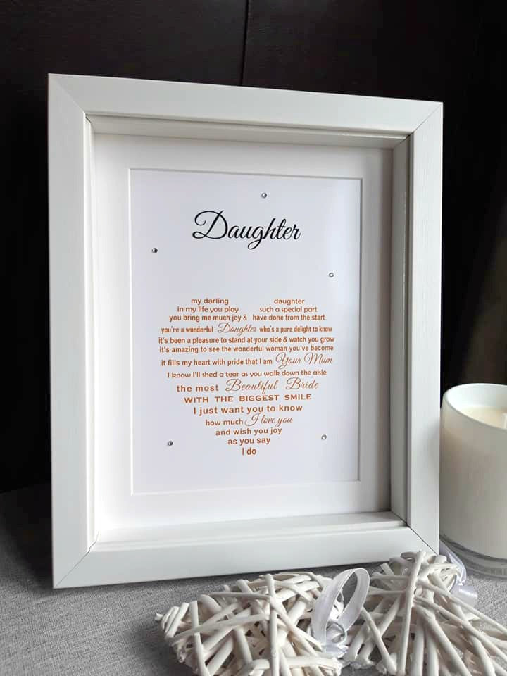 Daughter Wedding Day Gift from Mum - 10x8 Print