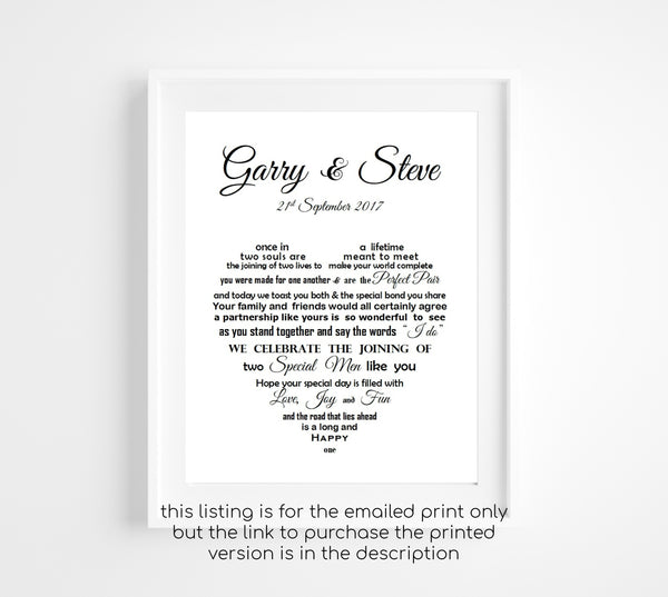 Gay Wedding Gift - Mr and Mr Same Sex Wedding Gift