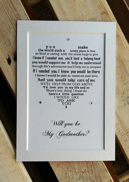 Will you be my Godmother - Christening request