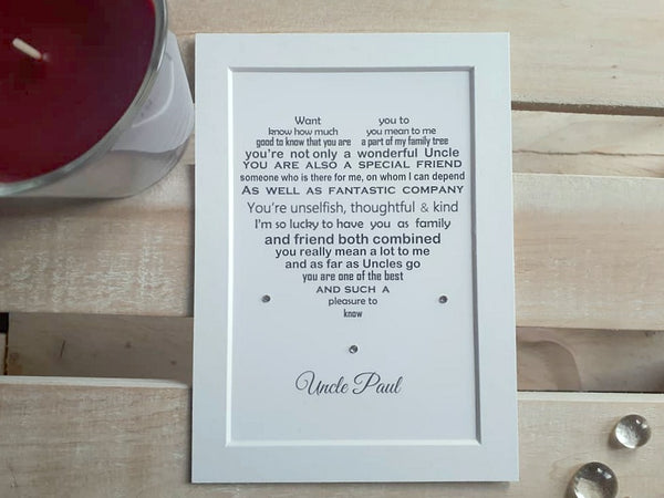 Uncle Gift -   Personalised Poem Print