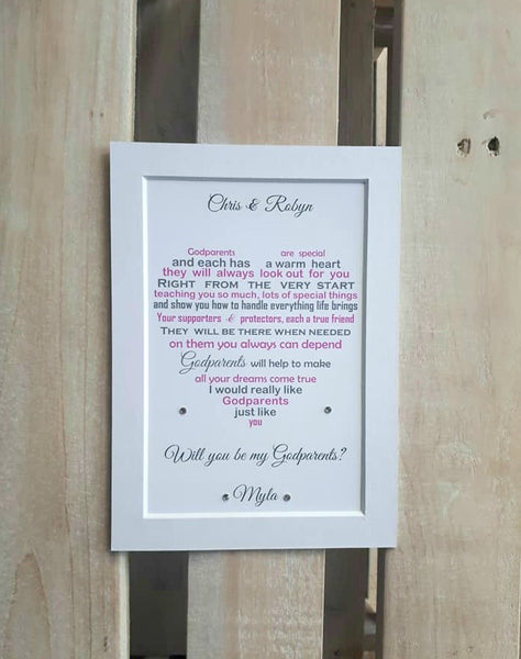 Will you be my Godparents - Christening request