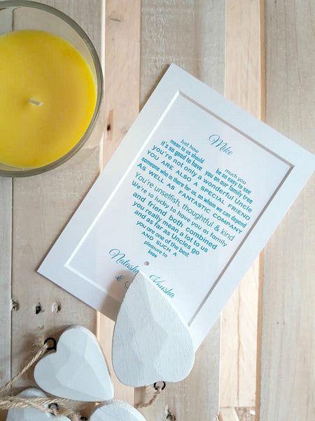 Uncle Gift -   Personalised Poem Print