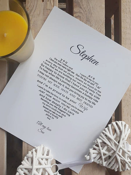 Husband / Wife Gift (photo) - for Anniversary, Christmas, Birthday or Valentine's Day