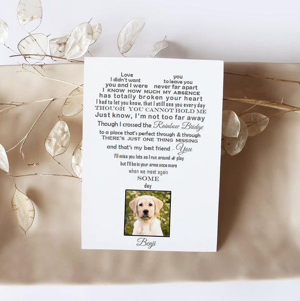 Pet loss Gift - Personalised Poem print