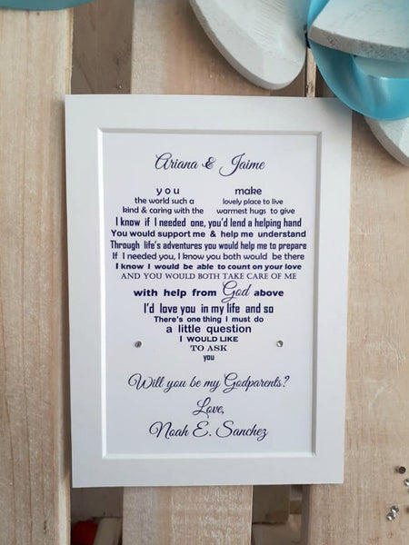 Will you be my Godparents - Christening request