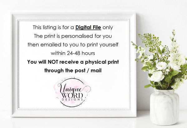 Daddy Valentine Gift -  7x5 Personalised Valentine Gift from Daughter