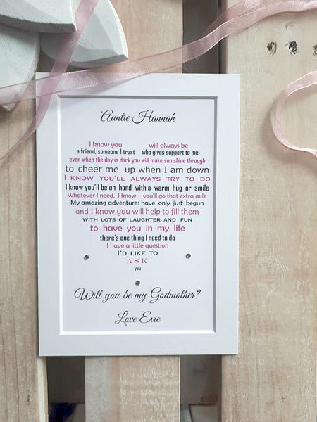 Will you be my Godmother - Christening request
