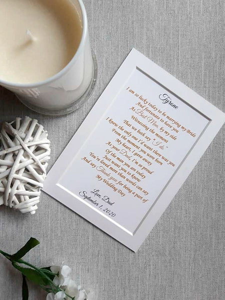 Wedding Day Gifts for Son of the Groom -  7x5 Personalised Wedding Poem Print