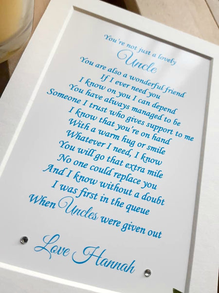 Uncle Gift -   Personalised Poem Print