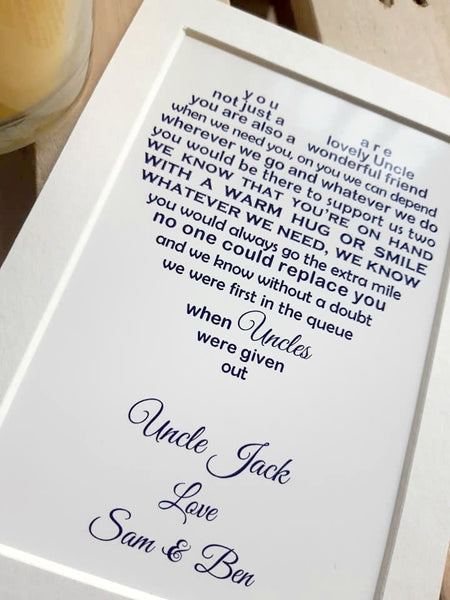 Uncle Gift -   Personalised Poem Print