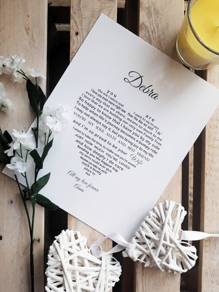 Husband / Wife Gift (photo) - for Anniversary, Christmas, Birthday or Valentine's Day