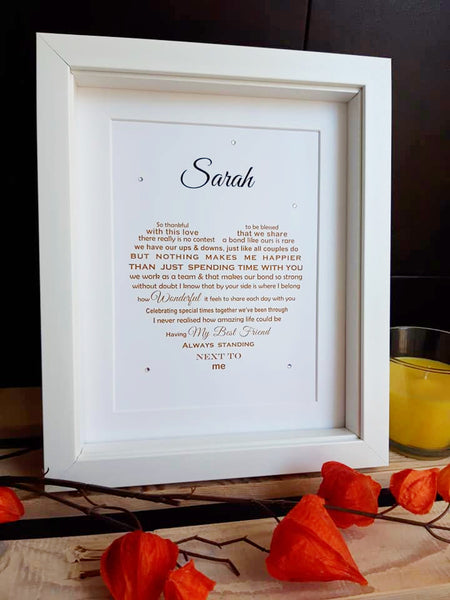 Husband / Wife Gift (photo) - for Anniversary, Christmas, Birthday or Valentine's Day